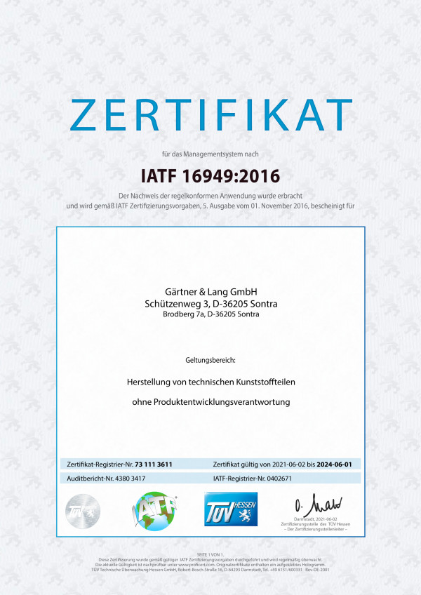 Zertifikat-IATF